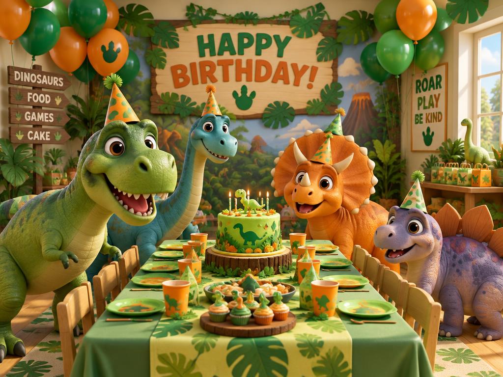 Dinosaur Room party setup